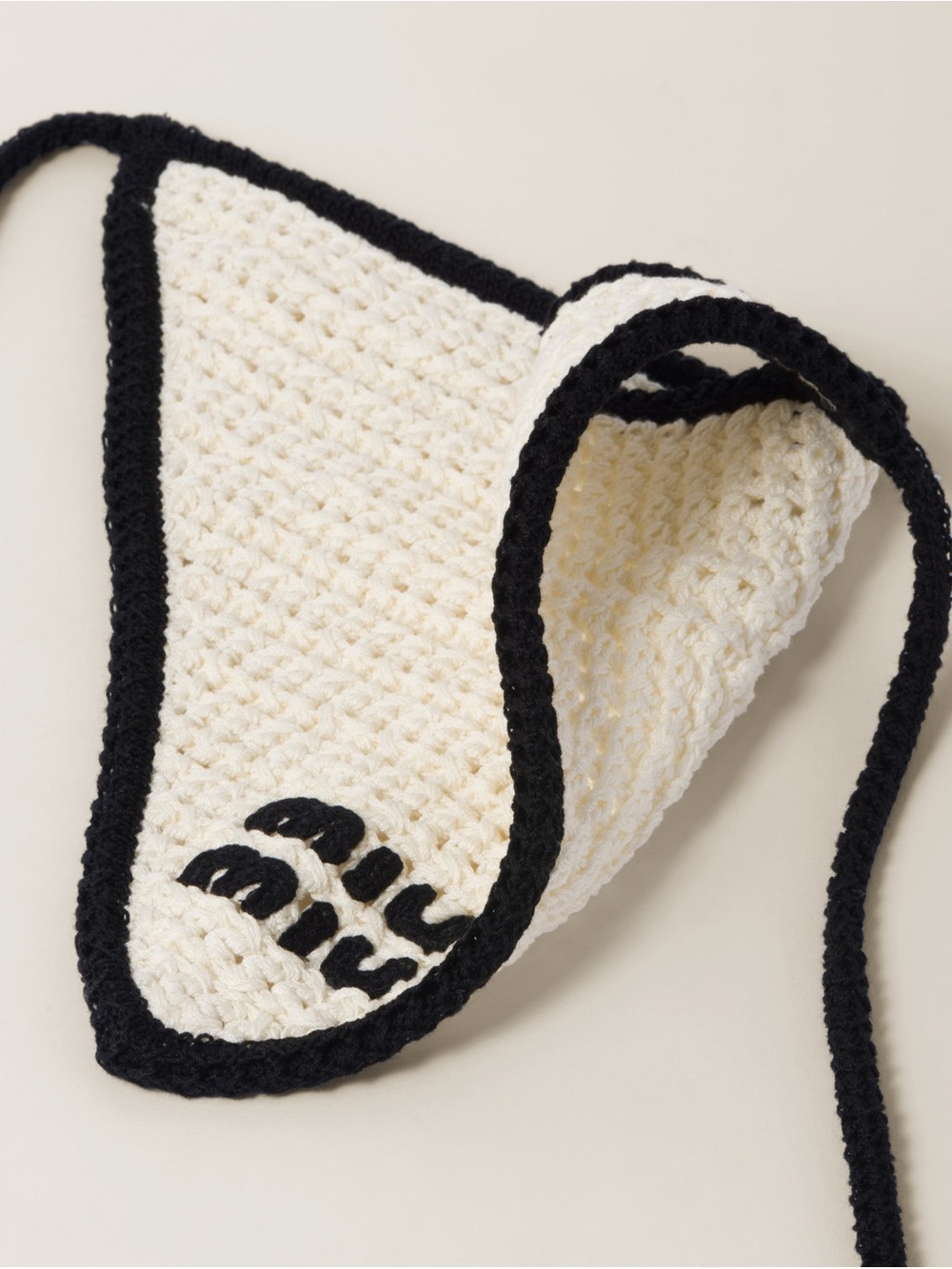 Miu Miu Crochet Headscarf with Black Trim - Women Accessories